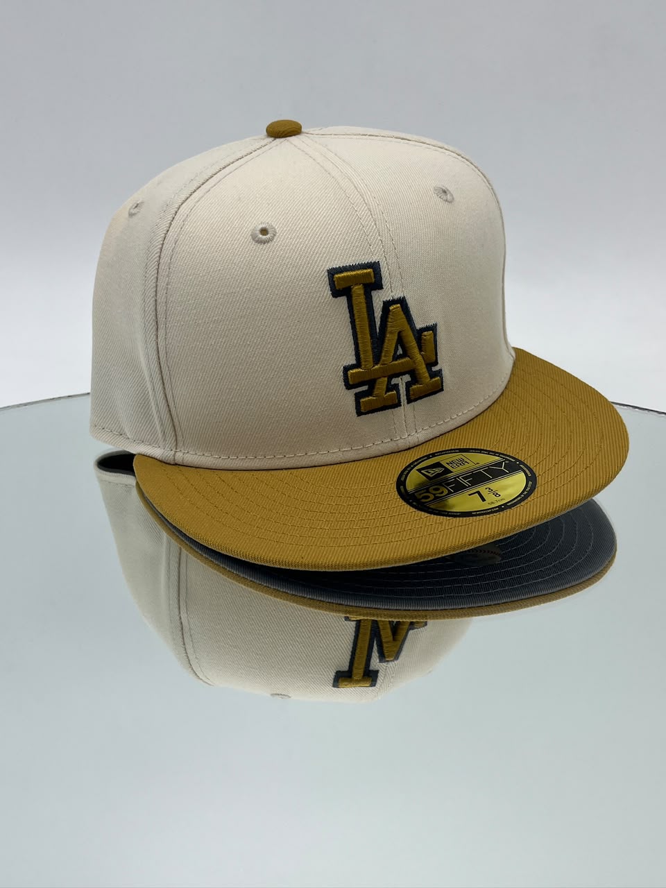Los Angeles Dodgers MLB 59FIFTY Cerrada Cream & Gold – Logo LA