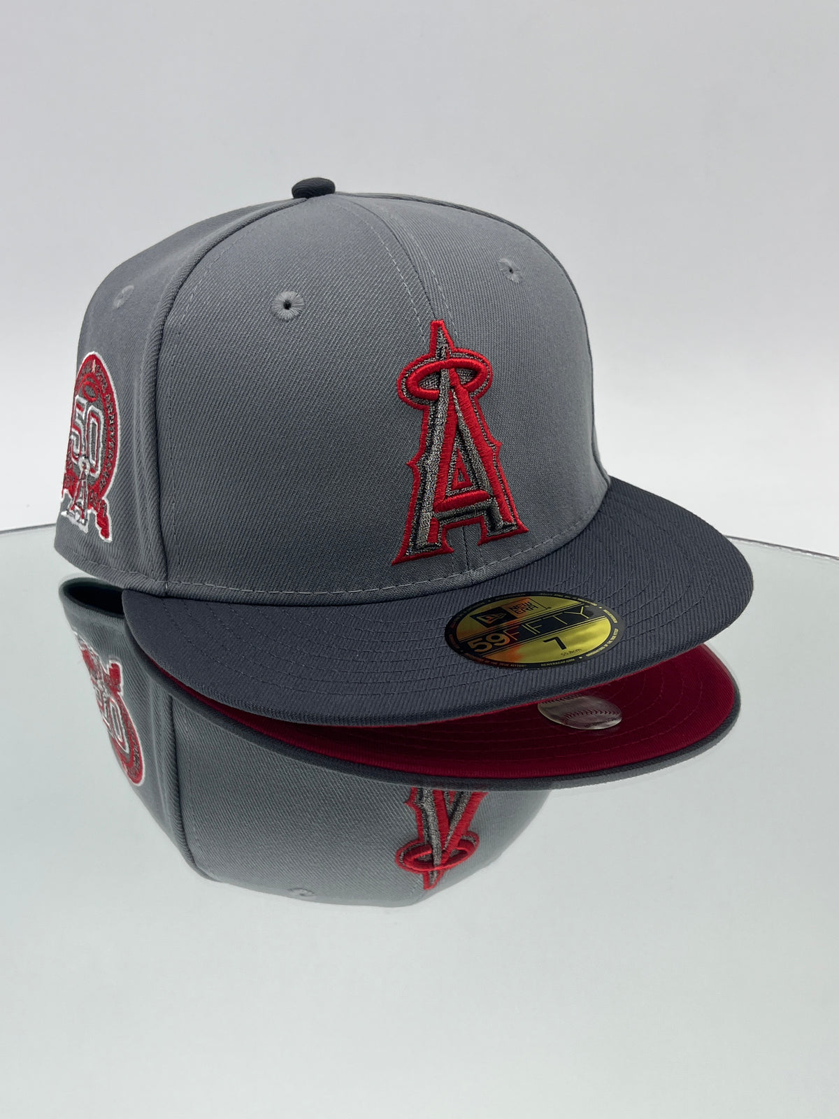 Los Angeles Angels MLB 59FIFTY Cerrada Grey & Red – 60th Anniversary