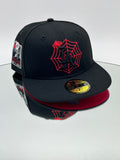 Los Angeles Dodgers MLB Spider Web 59FIFTY Cerrada Negra y Roja